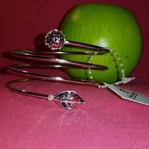 Leaf & Ball Wrap Cuff in Silver & Multicolor